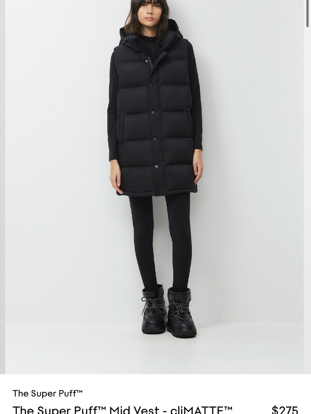 Aritzia The Super Puff™ Mid Vest - cliMATTE Black Size Small - Picture 5 of 5